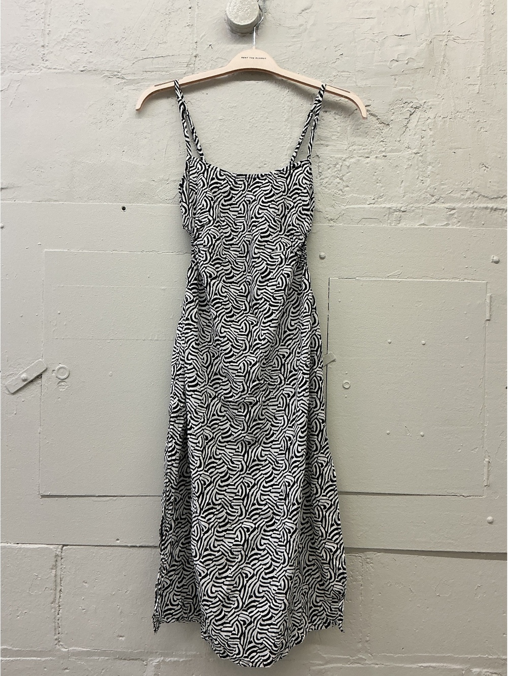 Valija Black and White Abstract Dress with Cutouts